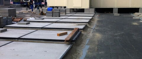 Containerfundamentierung am Alexander v. Humbold Gymnasium in Neuss