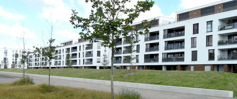 Wohnbebauung "Bilk on Top" mit 78 + 66 Wohneinheiten und Tiefgarage. Düsseldorf-Bilk